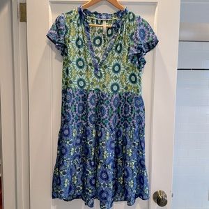 Anthropology, V-neck floral dress